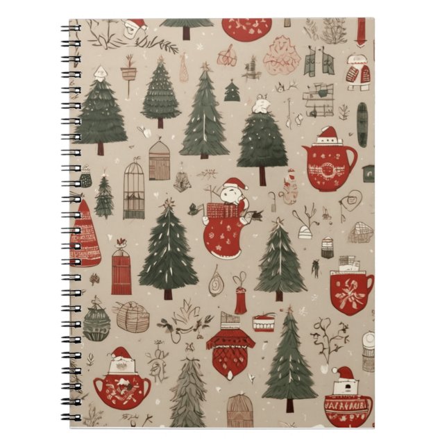 Caderno Espiral Desejos de Férias: Coleção de Notebooks de Natal (Frente)