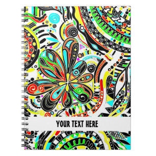 Caderno Espiral Desenhando Arte de Fantasia - Flores Abstratas 3