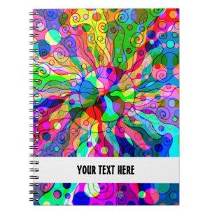 Caderno Espiral Desenhando Arte de Fantasia - Mudança Neon Abstrat