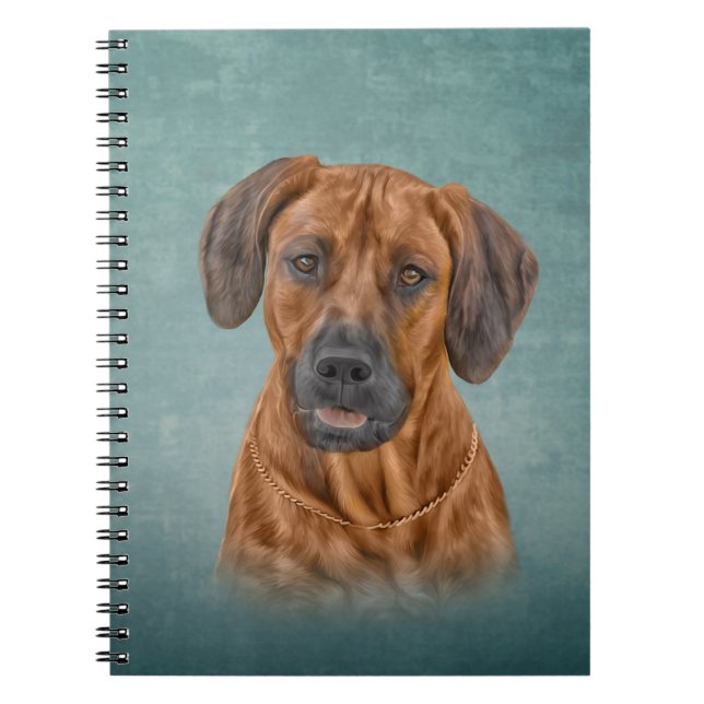 Caderno Espiral Desenhando Ridgeback da Rodésia (Frente)