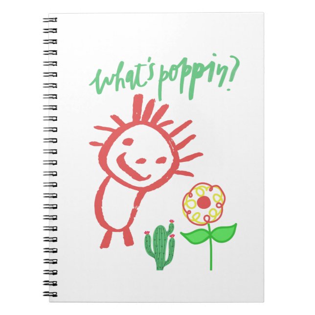 Caderno Espiral desenho à mão de bebê  (Frente)