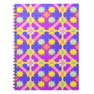 Caderno Espiral Desenho Abstrato Geométrico Colorido