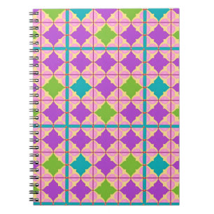 Caderno Espiral Desenho Abstrato Geométrico Colorido