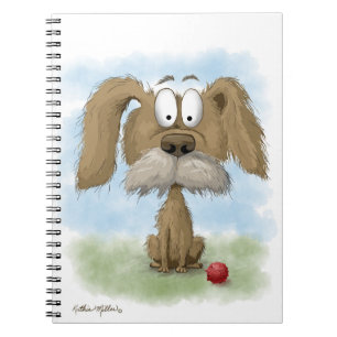 Caderno Espiral Desenho Animado Adorável de um Cãozinho Desgrenhad