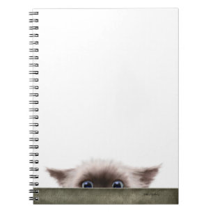 Caderno Espiral Desenho Animado de Gatinho Siamês Perseguindo Você