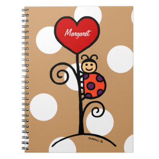 Caderno Espiral Desenho bonito personalizado do joaninha