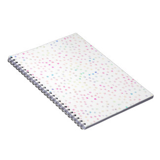 Caderno Espiral Desenho Branco de Pontos de Brilho Iridescente Ele