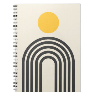 Caderno Espiral Desenho de Arco e Sol Boho