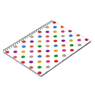 Caderno Espiral Desenho de Arco-íris Colorido Branco com Pontinhos