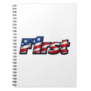 Caderno Espiral Desenho de Bandeira Patriótica F1rst