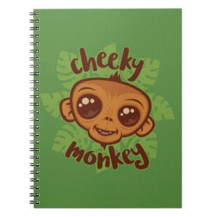 Caderno Espiral Desenho De Cartoon De Macaco Cheiroso