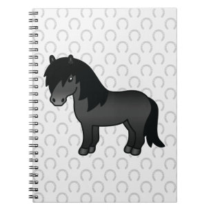 Caderno Espiral Desenho De Cartoon E Ferraduras De Pôneos De Shetl