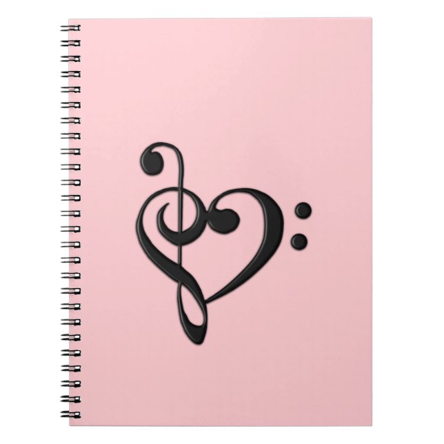 Caderno Espiral Desenho de Coração Musical (Frente)