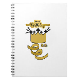 Caderno Espiral Desenho de Coroa de Rei de Aniversário Personaliza