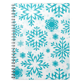 Caderno Espiral Desenho de Floco de Neve Elegante – Férias de Inve
