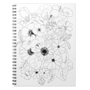 Caderno Espiral desenho de flores