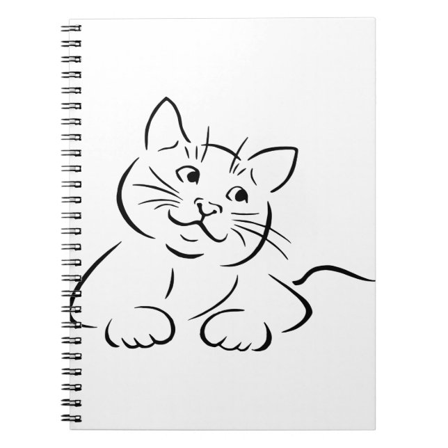 Caderno Espiral Desenho De Gato De Animal Desenho De Gatinhos Feli (Frente)
