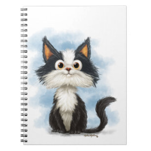 Caderno Espiral Desenho de gato de smoking fofo