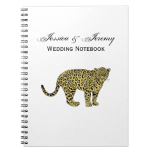 Caderno Espiral Desenho de Gato Malhado Leopardo Chita Vintage
