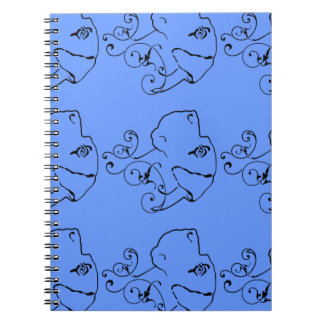 Caderno Espiral Desenho de linha Cabeça de Dogue Alemão