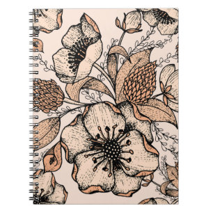 Caderno Espiral Desenho de linha com um padrão perfeito. Cores cl