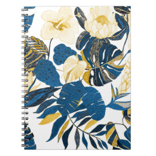 Caderno Espiral Desenho De Mão Tropical: Padrão Criativo Sem Olho