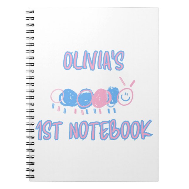 Caderno Espiral Desenho de Minhoca Rabiscada Personalizado para Cr (Frente)
