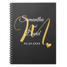 Desenho de Monograma de Casamento com Nomes e Data