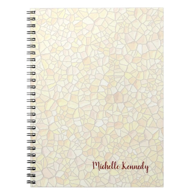 Caderno Espiral Desenho de Mosaico Moderno Profissional Minimalist (Frente)