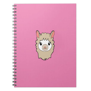 Caderno Espiral Desenho de Rosto Llama Bonito
