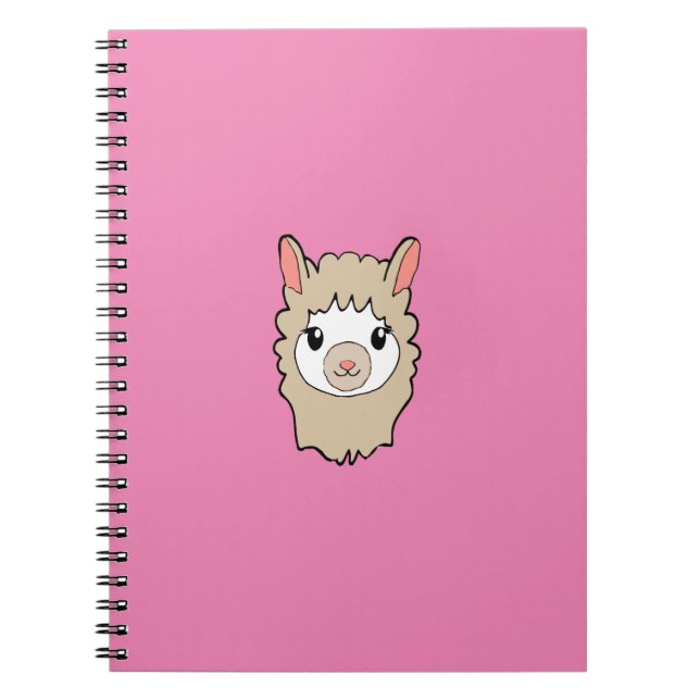 Caderno Espiral Desenho de Rosto Llama Bonito (Frente)