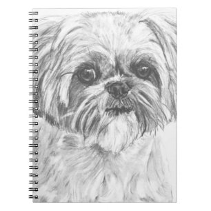 Caderno Espiral Desenho de Shih Tzu