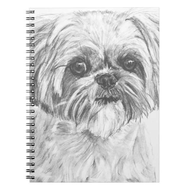 Caderno Espiral Desenho de Shih Tzu (Frente)