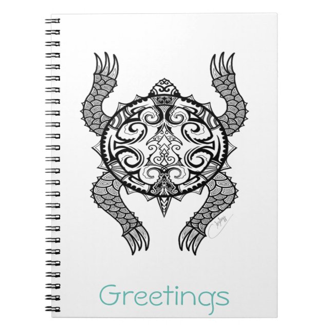 Caderno Espiral Desenho de Tartaruga (Frente)