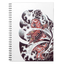 Desenho de Tatuagem Koi Vermelha