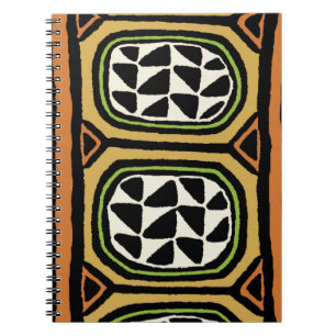 Caderno Espiral Desenho de Têxtil Africano Kuba