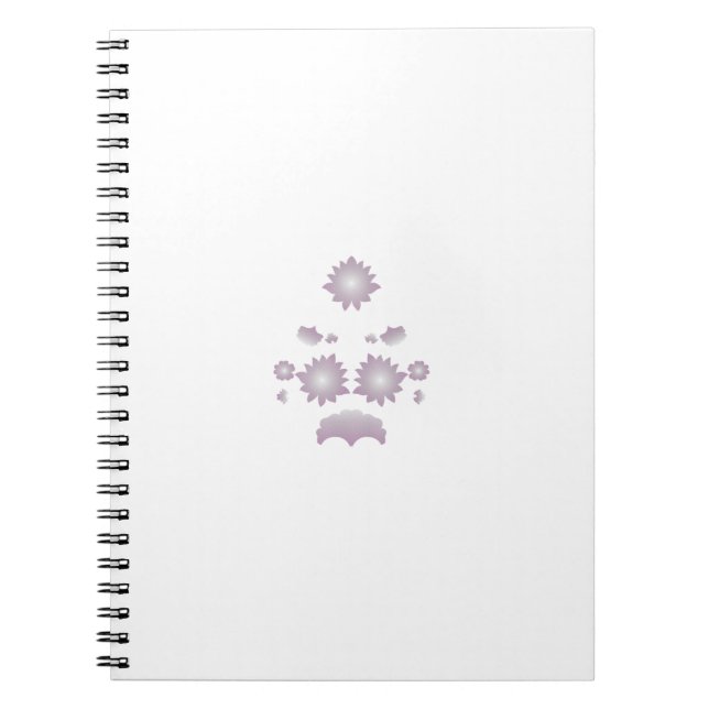 Caderno Espiral Desenho decorativo Rosa Clássica Leite Branco (Frente)
