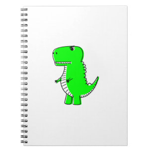 Caderno Espiral Desenho do Dinossauro Verde