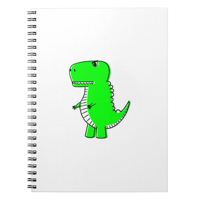 Caderno Espiral Desenho do Dinossauro Verde (Frente)