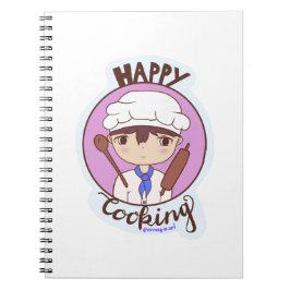 Caderno Espiral Desenho do Doodle da Promessa de Cozinha Feliz