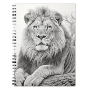 Caderno Espiral Desenho do Lion Africano