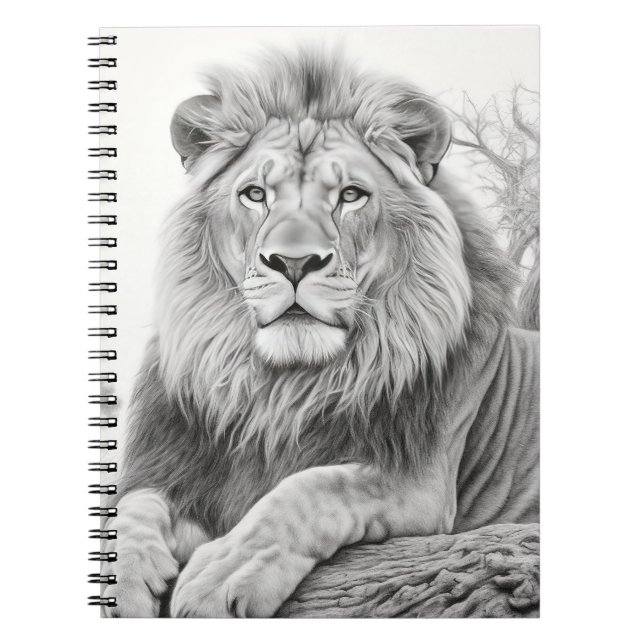 Caderno Espiral Desenho do Lion Africano (Frente)