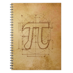 Caderno Espiral Desenho do número do Pi