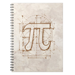 Caderno Espiral Desenho do número do Pi
