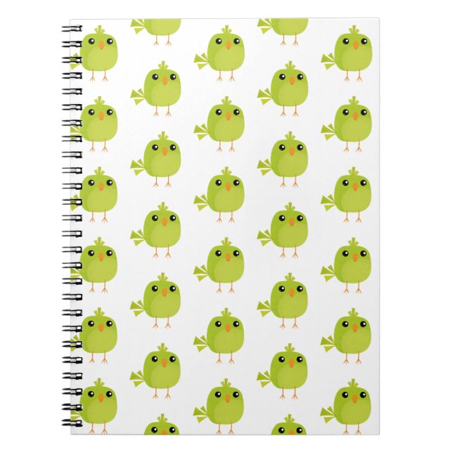 Caderno Espiral Desenho do Pássaro Verde (Frente)