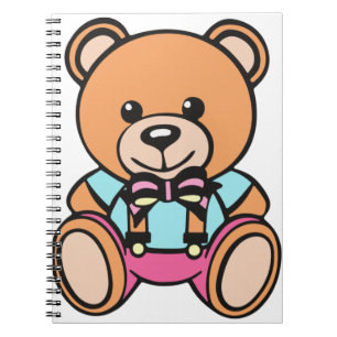 Caderno Espiral Desenho do Urso de Teddy