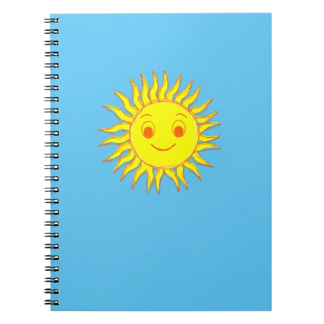 Caderno Espiral Desenho feliz de face solar (Frente)