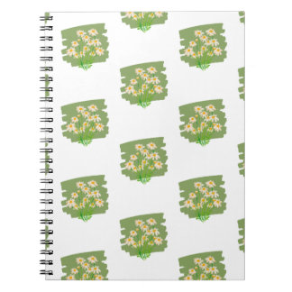 Caderno Espiral Desenho Floral Rústico em Fundo Verde