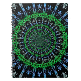 Caderno Espiral Desenho Fractal de Plasma Elétrico Futurista
