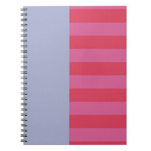 Caderno Espiral Desenho listrado de rosa alegre e azul gelo